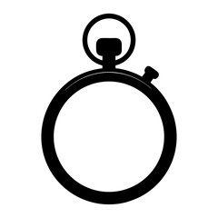 Black and white vector illustration of a classic stopwatch design element