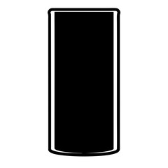 Isolated Black Vector Illustration of a Slim Can with White Outline Design