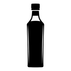 Elegant Black Bottle Illustration Perfect for Beverage Packaging and Product Mockups