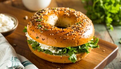 bagel with cream cheese