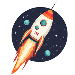 Zero Gravity 2D flat vector illustration, isolated on a white background.