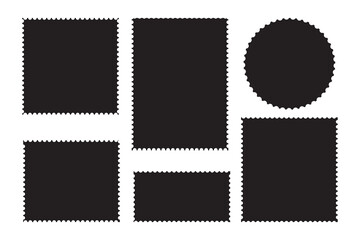 Blank postage stamp. Clean postage stamp template. Postage icon.