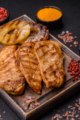 Chicken breast, grilled fillet, meat meal on a plate