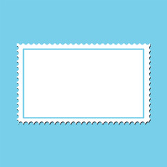 outline silhouette postage stamp icon set isolated on white background