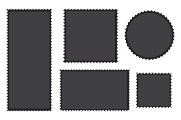 Frame wavy doodle or vector stamp and sticker set. Hand drawn blank frames Vector illustration