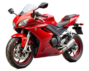 red motorcycle  isolated on white background. Transparent PNG Available with high definition quality Available.