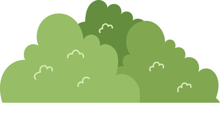 Obraz premium Green Bushes Flat Cartoon Illustration