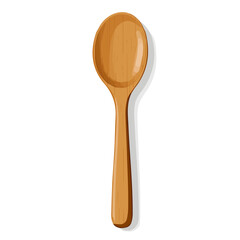 2D flat vector illustration of Wooden Spoon, isolated on a white background.