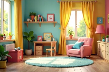 Obraz premium Kids' playroom, colorful toys, cheerful atmosphere , family fun, cheerful