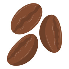 Coffee Beans Illustration – Flat Vector Brown Bean Icon

