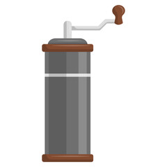 Single GManual Coffee Grinder – Flat Vector Kitchen Tool Illustration