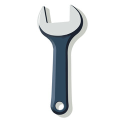 2D flat vector illustration of Wrench, isolated on a white background.