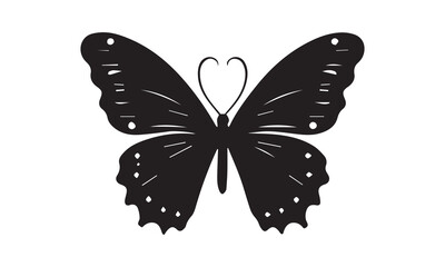 Butterfly Illustration, Silhouettes of butterflies, Insect butterfly black silhouettes with white background