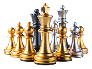 chess king and queen isolated on white background. Transparent PNG Available with high definition quality Available.