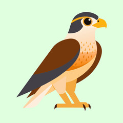 Stylized illustration of a majestic falcon in a minimalist geometric style