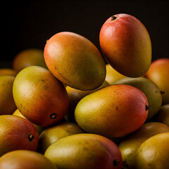 Fresh  bunch of Mangos in a dark background