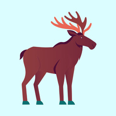 vector illustration of a moose