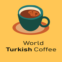 cup of coffee on a yellow background