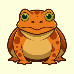 Charming Cartoon Frog with Big Eyes and Orange Spotted Skin Posing
