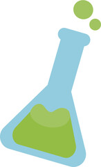 Science Lab Flask Illustration – Flat Vector Chemistry Icon

