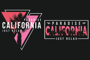 California paradise design with palm trees