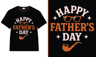 Happy Father's Day Retro T-Shirt Design, Father’s Day Typography Vector T-Shirt Design, Father's Day Dad Trendy T-Shirt