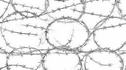 Abstract Barbed Wire Circles Pattern Texture Background