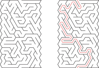 Complex Maze Puzzle Solution Pathfinding Game Logic Challenge
