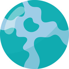 Aqua Blue Planet Illustration – Flat Vector Space Design