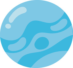 Blue Planet Illustration – Flat Vector Space Element