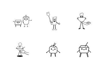 set of funny cartoon people