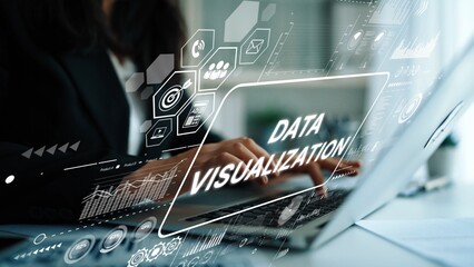 Data Visualization Concept with Modern Technology and Business Analytics in Professional Workspace....