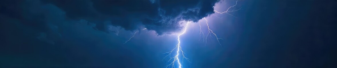 Fototapeta premium Dramatic cloudscape with intense lightning illuminating a stormy night sky, heavy rain, powerful thunder, dark atmosphere , sky, storm
