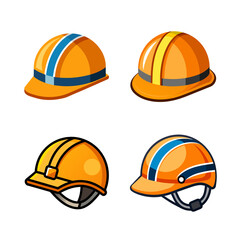 set of construction helmet, set of construction helmet on transparent background, set of helmet