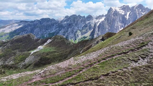 Albania accursed mountains, hiking claiming Vajusha peaks