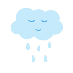Cute cloud with rain drops