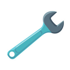 2D flat vector illustration of Wrench, isolated on a white background.