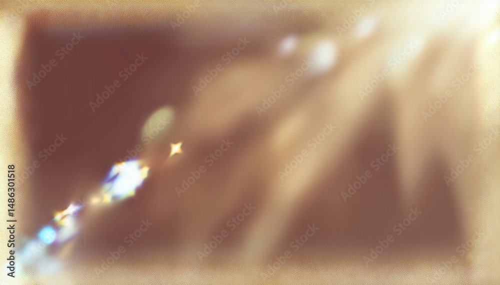 Fototapete sunbeam bokeh overlay with golden light flares and soft lens glow for elegant web design, branding b