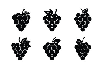 3d Grapes Icon Vector Stylized Glossy