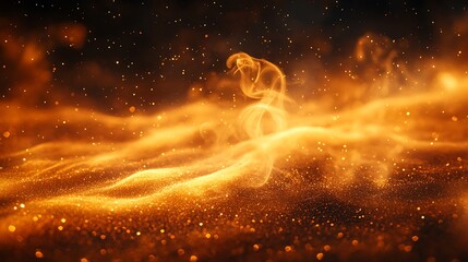 Obraz premium Abstract shiny gold glitter wave effect high resolution photo