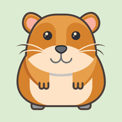 Adorable cartoon hamster illustration with a cheerful expression on light background