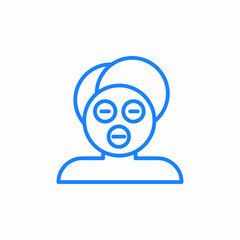 person face with cosmetic mask and towel on head icon sign vector