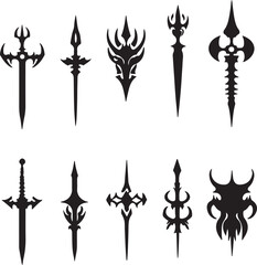 Dark Fantasy Sword Silhouettes: Gothic Weapon Designs & Art