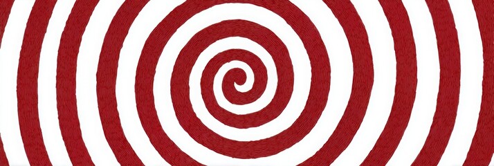 Hypnotic Red Spiral Background Illustration: Red and White Swirl, Optical Illusion Vector, Abstract Art, Funky Design, Vortex, Red on White Background