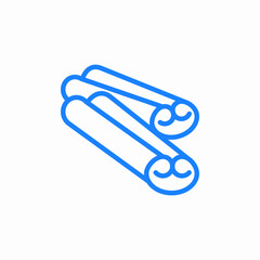 two cinnamon sticks spice icon sign vector