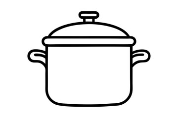Kitchen pressure cooker line vector artwork