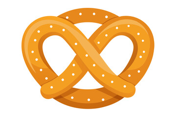 Pretzel cartoon drawing on white background