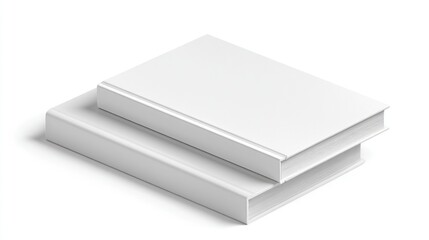 Naklejka premium Two blank books stacked, showcasing a design template