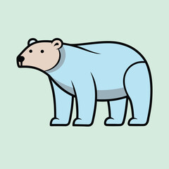 A cartoon polar bear standing against a pale green background with black outlines