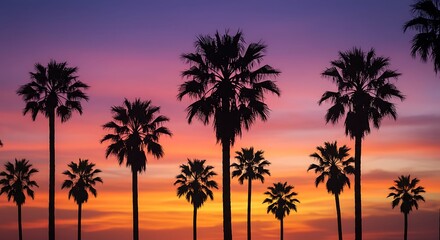 Obraz premium Sunset Silhouette Serenade AI Generated